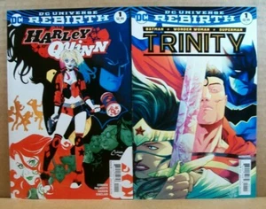 Lot of 2 ~ DC Universe Rebirth: Trinity/Harley Quinn #1 (DC 2016) High Grade - Picture 1 of 3
