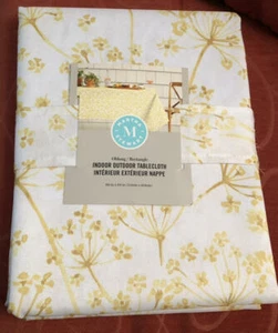 Mantel Martha Stewart 84"" x 60"" NUEVO Amarillo Estampado Floral Interior Exterior - Imagen 1 de 4