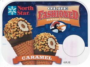 North Star Olde Fashioned Caramel Sundae Cone, Large NOS Ice Cream Truck Decal