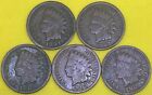 1888, 1891, 1902, 1905, & 1907 Indian Head Cents Pennies Lot of 4 Coins