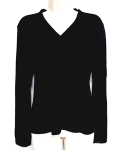 For the Republic 2-fädiger 100% Kaschmir V-Ausschnitt Pullover Pulli Schwarz Gr. M Neu mit Etikett - Bild 1 von 10