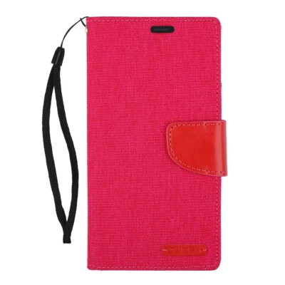 Samsung Galaxy S8 Plus - Hot Pink Tailored Canvas Material Wallet Case  - Image 1 of 4