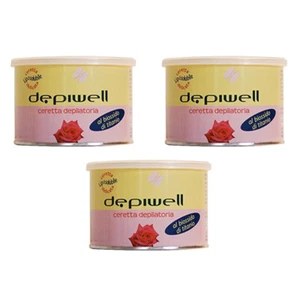 3pz DEPIWELL Cera Depilatoria Liposolubile Titanio Rosa barattolo 400ml - Foto 1 di 1