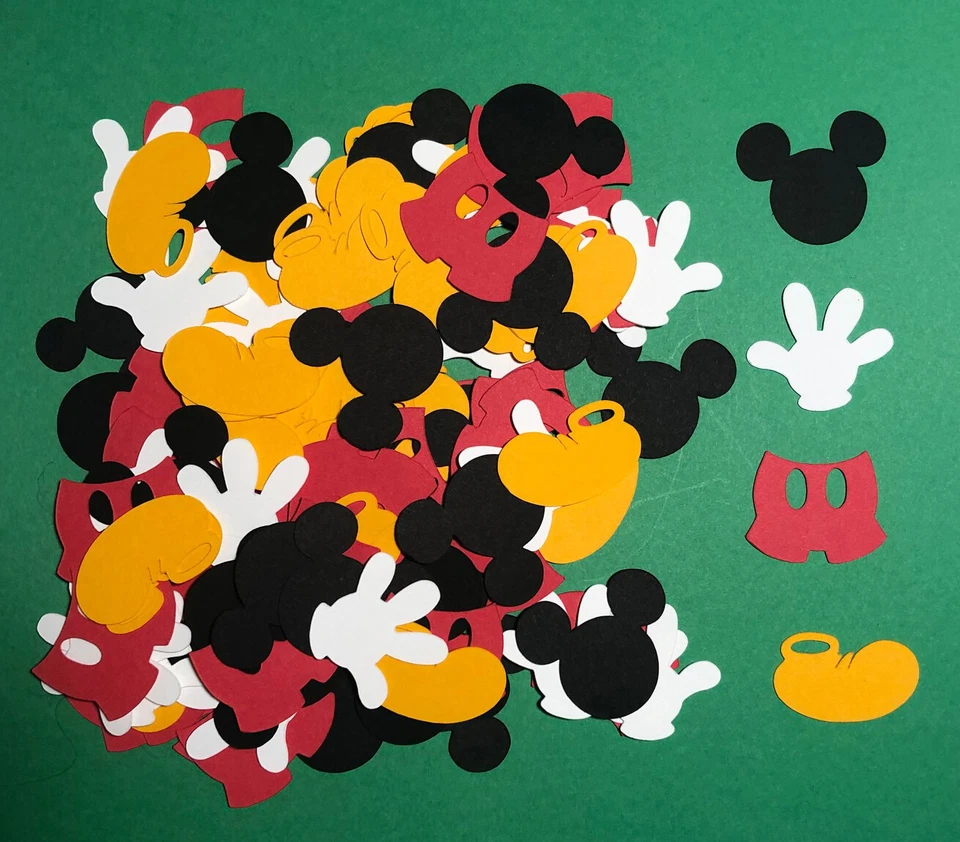 160 troquelados de Mickey Mouse, confeti troquelado de Mickey Mouse, 1 pulgada Foto 1 de 1