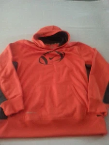 NIKE Therma-Fit boys Youth XLarge XL Sweatshirt Hoodie ORANGE FOOTBALL HOOD - Picture 1 of 6