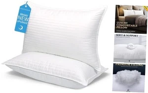 Bed Pillows Queen Size: Hotel Quality Set of 2 - Down Alternative Microfiber - Picture 1 of 7