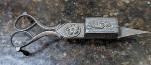 Antique 19th Century Victorian English Candle Snuffer Wick Cutter Scissors - Picture 1 of 11