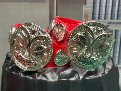 WWE Elite Mattel Raw Universal Tag Team Championship Belts Accaessory Fodder AEW - Image 1 of 4