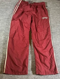VTG Abercrombie Men’s Red L Track Pants Nylon Mesh Lined Ankle Zip Y2K Baggie  - Picture 1 of 11