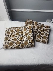 West Elm Laney Floral 2 Curtain 48x84- Honey Color -  NWOT - Picture 1 of 4