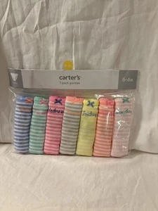 New Girls Size 6-6X Carters 7 Pack Panties SKU WR27 Days Of The Week - Picture 1 of 3