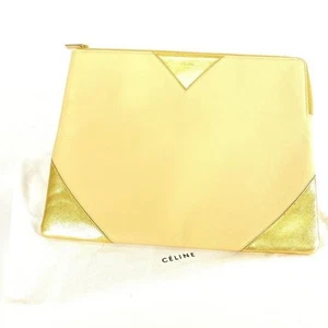 CELINE Gelbgold Leder iPad Case zweite Tasche Clutch Etui Vintage selten - Bild 1 von 24