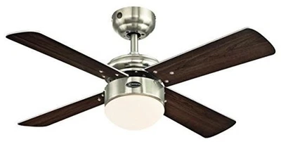 (TG. 90x37,5cm) 72417 Ventilatore da soffitto in nichel spazzolato per interni d - Immagine 1 di 4