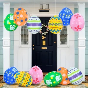 Easter Decorations Outdoor, 12 Pack Inflatable Eggs - 18 Inch Blow Up Easter ... - Picture 1 of 7