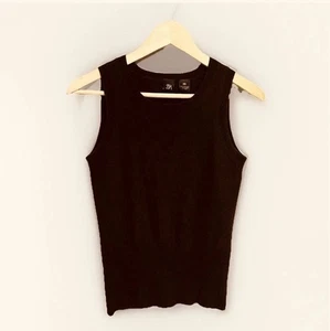 Saks Fifth Avenue Sweater Women XS Brown Cashmere Sleeveless Crew Neck Capsule - Picture 1 of 8