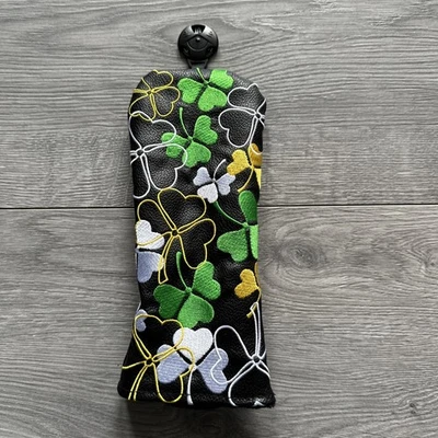 Lucky Shamrock Golf Utility Hybrid Head Cover - Black - Embroidered - New - Image 1 of 4