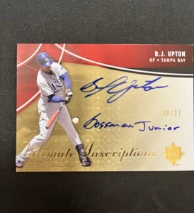 2009 Upper Deck Ultimate Inscriptions B.J. Upton Autograph Auto #09/27 Rays - Picture 1 of 2