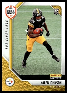 2025 Panini Instant Kaleb Johnson ROOKIE RPS FIRST LOOK 1/467 SP Steelers #17 RC - Picture 1 of 2