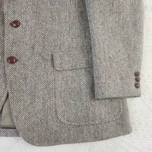 Blazer Harris Tweed para hombre 46R 100 % pura lana escocesa abrigo deportivo botones de madera - Imagen 1 de 18