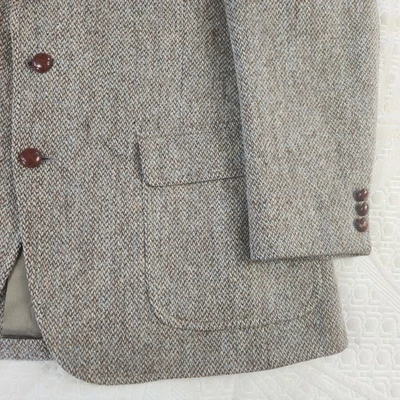 Harris Tweed Blazer Men’s 46R 100% Pure Scottish Wool Sport Coat Wood Buttons - Image 1 of 4