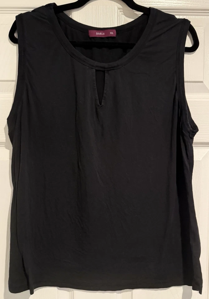 Camiseta sin mangas para mujer talla XXL con ojo de cerradura - negra - A0064 Foto 1 de 4