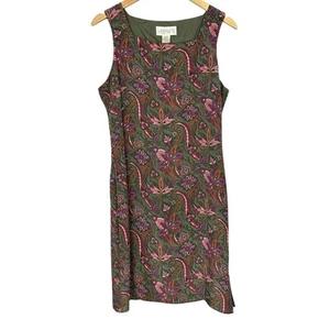 Vintage Casual Corner Annex Dress 100% Silk Floral Paisley Sheath Boho Size 12 - Picture 1 of 12