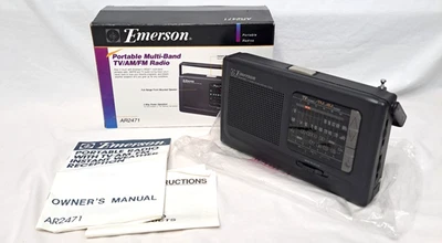 Emerson Portable Multi-Band VHF TV/AM/FM Radio AR2471 24 Hour Instant Weather - Image 1 of 4