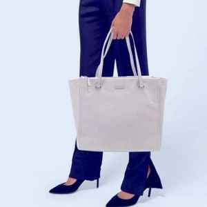 Kate Spade New York Leather Trimmed Nylon Tote Bag, Soft Taupe - Picture 1 of 9