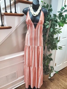 Fashion Nova Women's Orange Polyester V-Neck Sleeveless Long Maxi Dress Size S - Picture 1 of 12