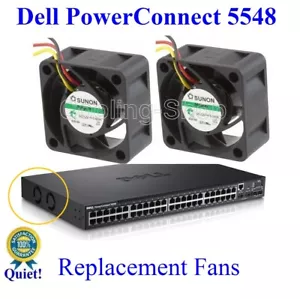 Set of 2x Plug-and-Play New Quiet fans for Dell PowerConnect 5548 5548P Switch - Picture 1 of 8