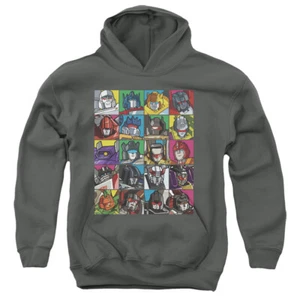 Transformers Kids Hoodie Character Squares Charcoal Hoody - Picture 1 of 1