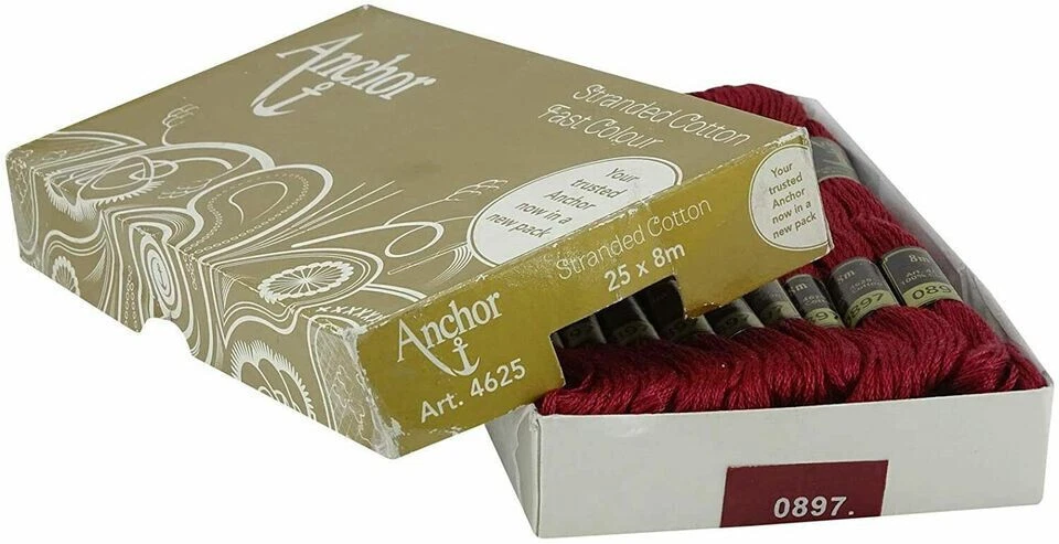 Anchor Embroidery Stranded Cotton Threads Cross Stitch Sewing 25 Skeins Each 8m - Image 1 of 4