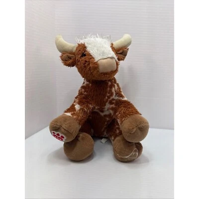 Build-A-Bear Highland Cow Plush Stuffed Animal Brown White Horns 2018 - Image 1 of 4