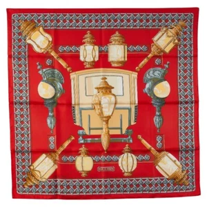 HERMES Calle 90 FEUX DE ROUTE Carriage Lantern scarf Women 【Used】 - Picture 1 of 7