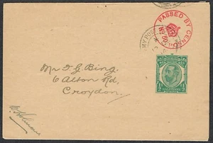 Military Mail c.1914 ARMY POST OFFICE CDS 'PASSED BY CENSOR' KGV 1/2d Green - Picture 1 of 1