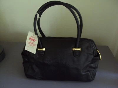 Bolsos de PINKY NUEVO CON ETIQUETAS Cartera/Bolso de Mano Negro Cuero Genuino Foto 1 de 4