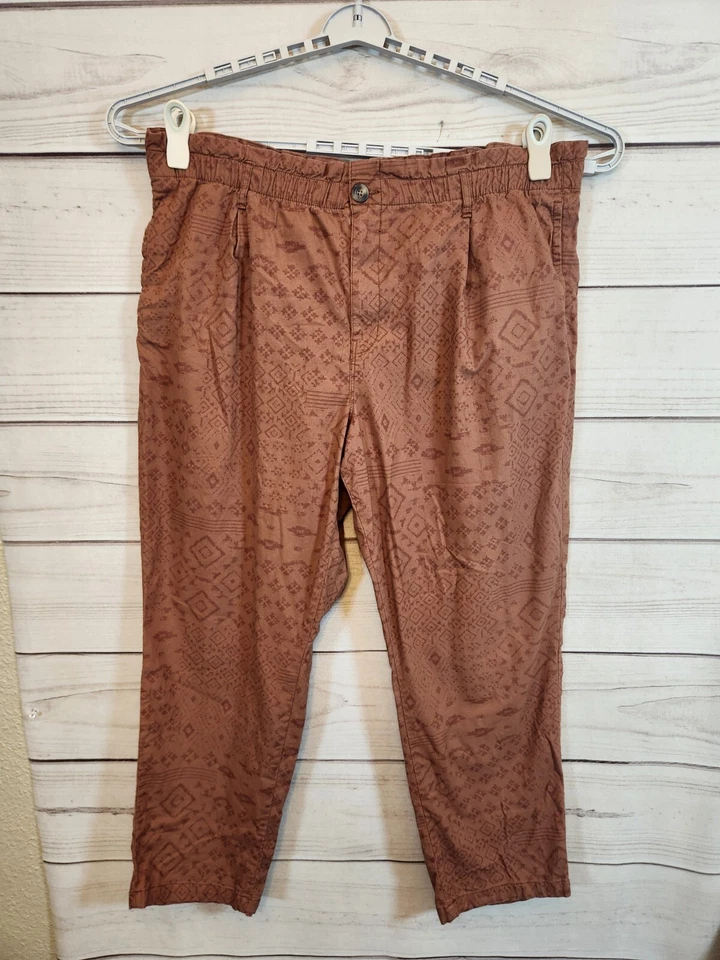 Sonoma Burnt Orange Southwest Pleated Pockets Aztec Crop Pants Size XXL - Image 1 of 4