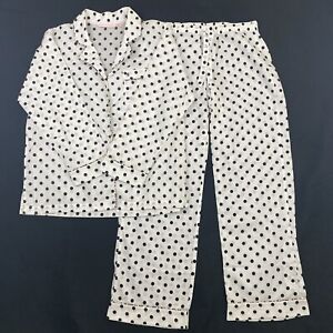 Victoria Secret pajama set Sz-Medium womens 2pc  Black & White Polka Dots Pocket
