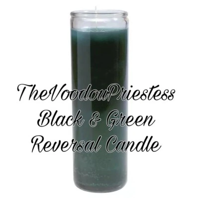 The VoodouPriestess Green Black Money Jinx Hex Reversal Candle Voodoo Occult
