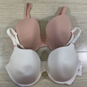 Fruit  Of The Loom 2 Pack T-shirt Bras, Womens Size 38D Pink/White MSRP $29.40