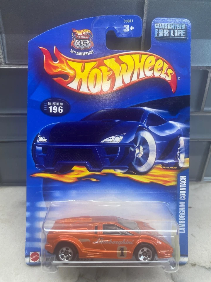 Hot Wheels 35th Autostrada Anniversario 2002 Lamborghini Countach #196 Arancione - Immagine 1 di 1
