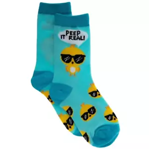 Calze crew di Pasqua ragazzi Peep It Real! 5-9 aqua con chick in occhiali da sole - Foto 1 di 1
