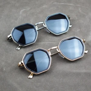 Vintage Square Sunglasses Women Men Solid Metal Glasses Silver Polarized Lenses - Picture 1 of 45
