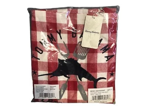 NIP TOMMY BAHAMA Unisex GRILLER APRON Red Picnic Plaid Marlin Adult D2-1015 - Picture 1 of 4
