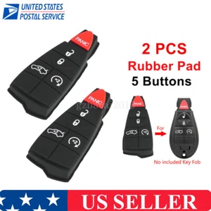 2 Replacement Key fob Rubber Pad for Chrysler Dodge Jeep 5 Buttons IYZ-C01C - Foto 1 di 6