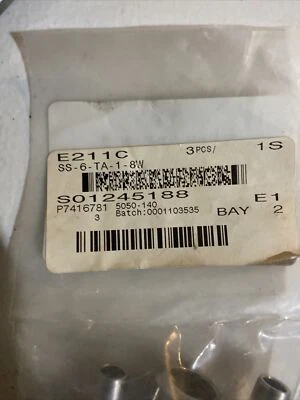 3/8" OD x 1/2” MAle Pipe 316ss Male Adapter Fitting Swagelok SS-6-TA-1-8W - Image 1 of 2