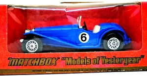 Matchbox of Yesteryear No:Y-3 1934 RILEY MPH Blue Sports Car Code 10 MIB - Picture 1 of 11