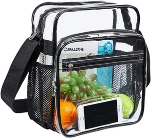 Clear Bag Stadium Approved, Clear Crossbody Messenger Shoulder Bag with Adjustab - Picture 1 of 8