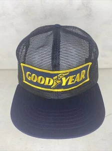 VIntage GOODYEAR TIRES PATCH ALL MESH TRUCKER HAT MADE IN USA Fast Shipping - Picture 1 of 7
