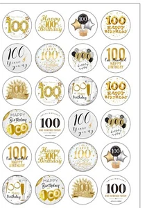 24 adornos para pasteles de papel de arroz con oblea comestible de feliz cumpleaños precortado 100 - Imagen 1 de 1